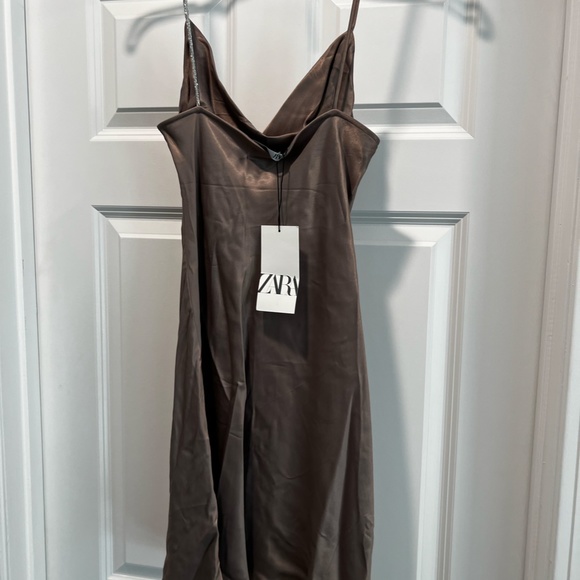 ZARA RHINESTONE STRAP SLIP DRESS (NWT) - Picture 3 of 5